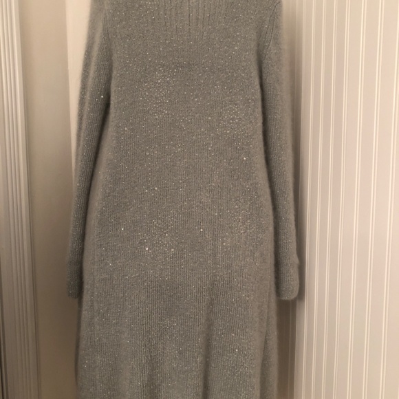 Vintage Seafoam Green Angora/Mohair Blend Long Ice Crystal Swearer. - Picture 4 of 6